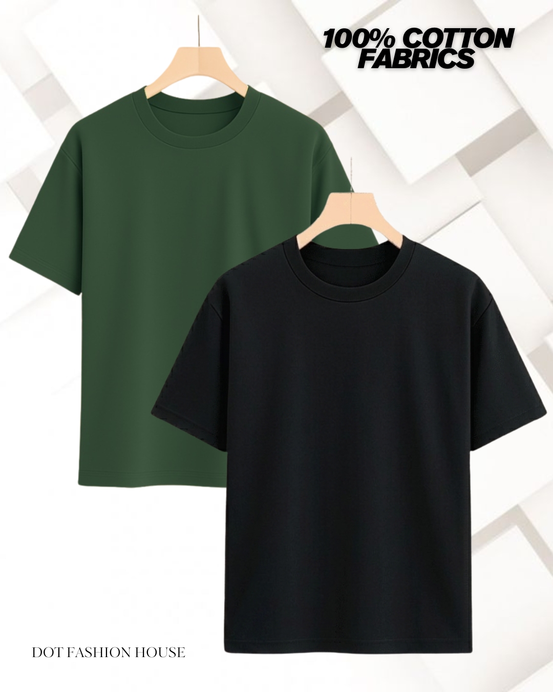 2 Pics Premium Solid Drop Shoulder T-Shirt