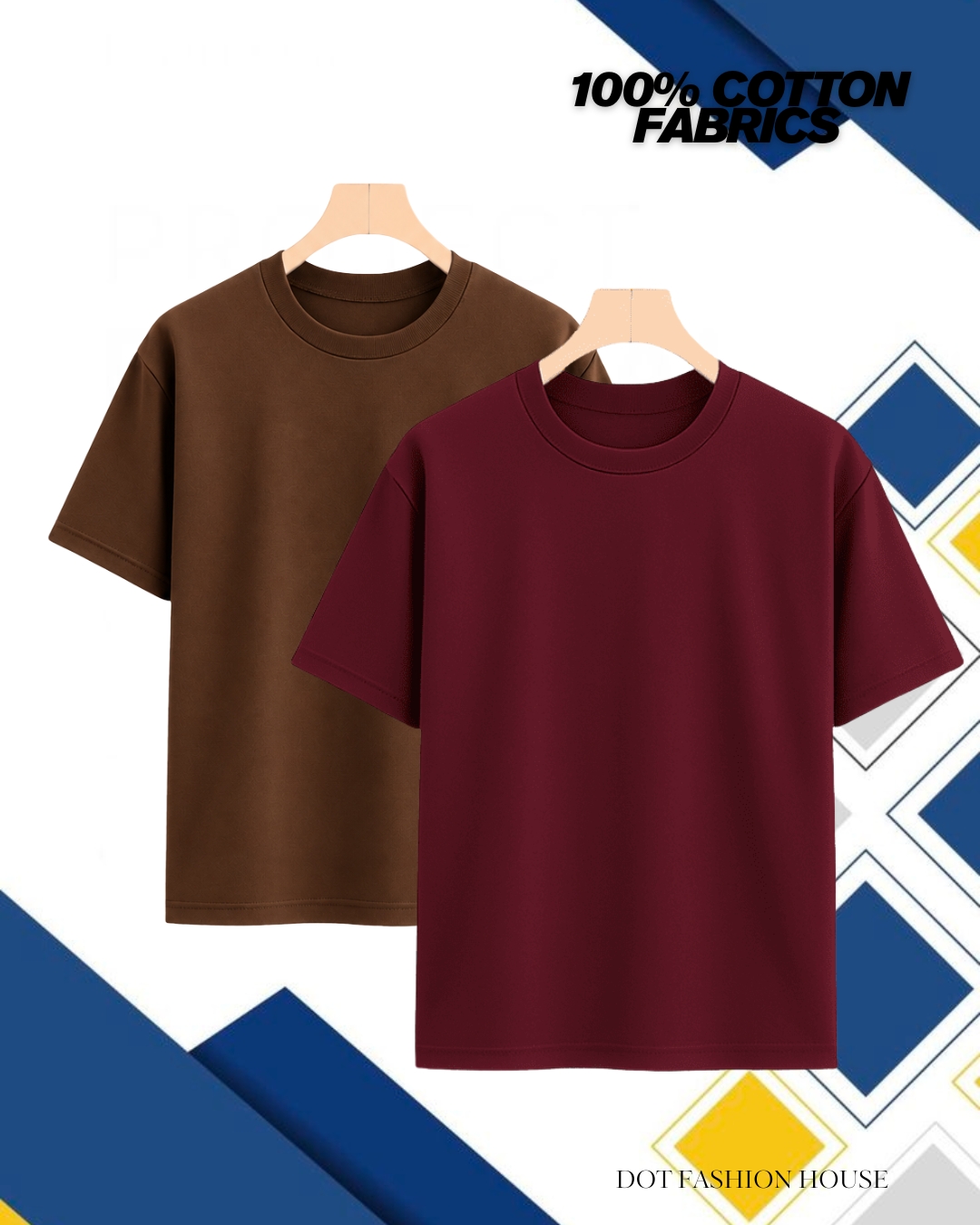 2 Pics Premium Solid Drop Shoulder T-Shirt
