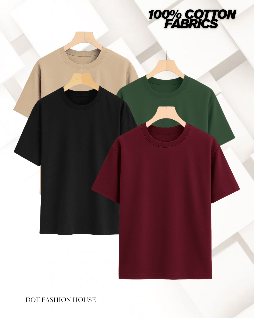 4 Pics Premium Solid Drop Shoulder T-Shirt