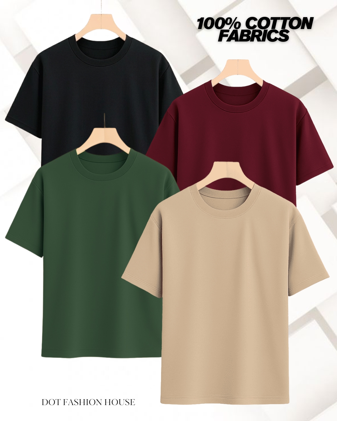 4 Pcs Premium Regular Fit T-Shirt for Men