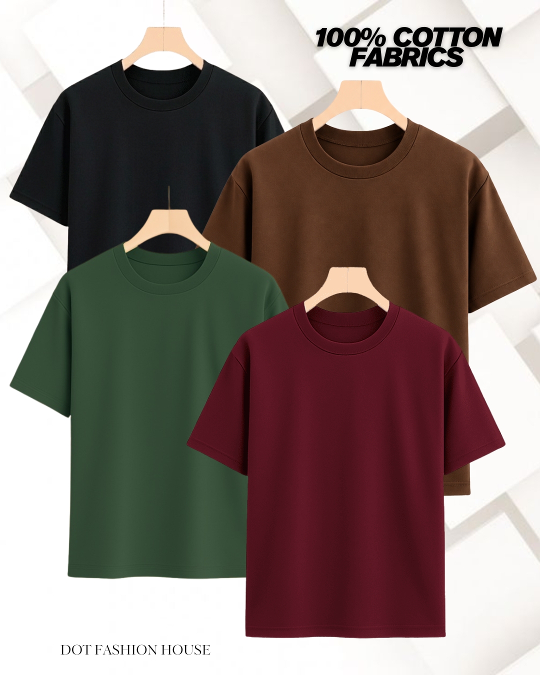 4 Pcs Premium Regular Fit T-Shirt for Men