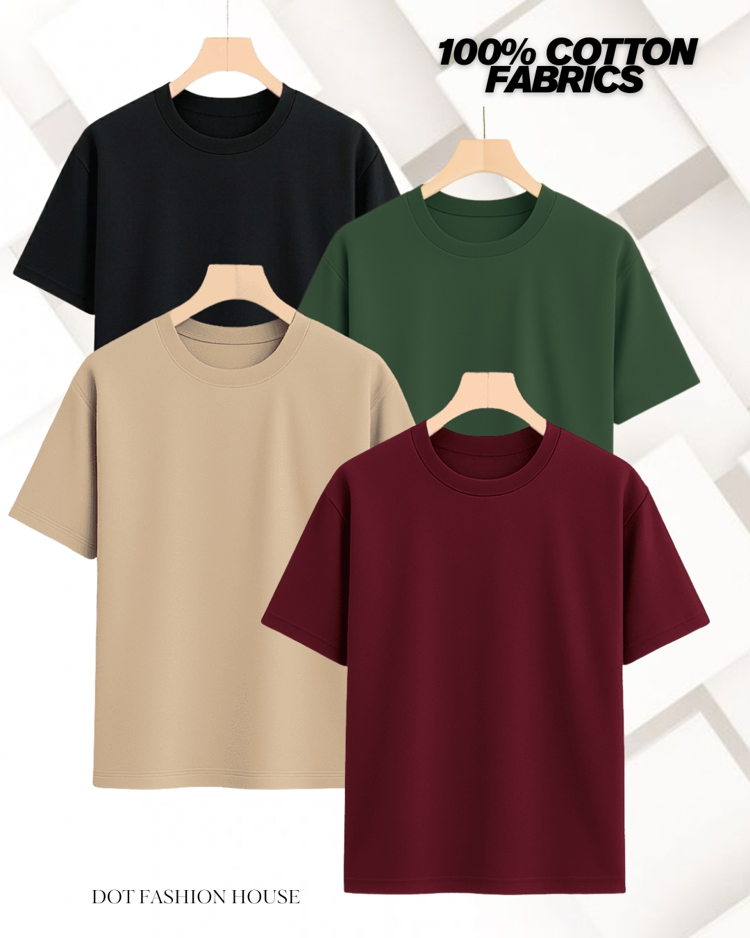 4 Pcs Premium Regular Fit T-Shirt for Men