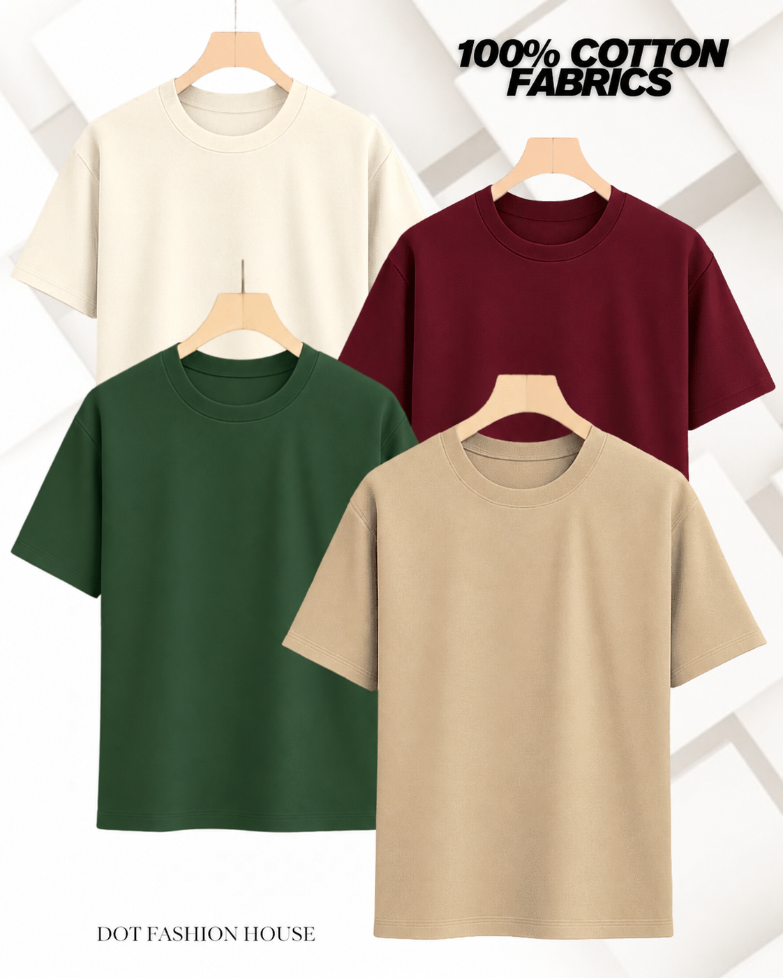 4 Pcs Premium Regular Fit T-Shirt for Men