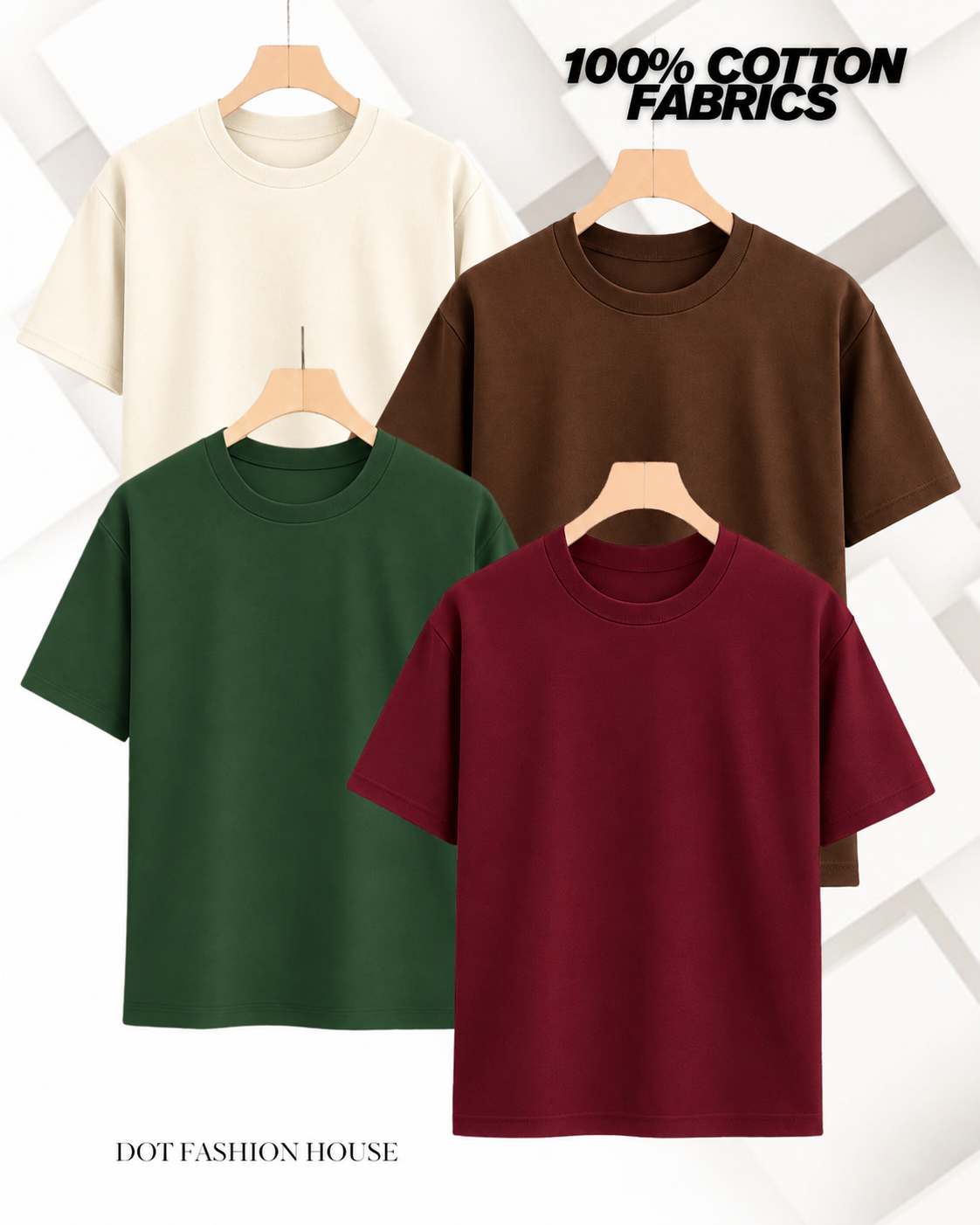 4 Pcs Premium Regular Fit T-Shirt for Men